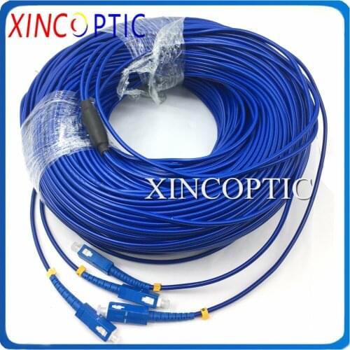 2Core SM Duplex 150M G657A1,3.0mm PVC Blue Jacket,2C SC/UPC-LC/FC/ST/SC/UPC Duplex Twin Armored Fiber Optical Patch Cord Cable