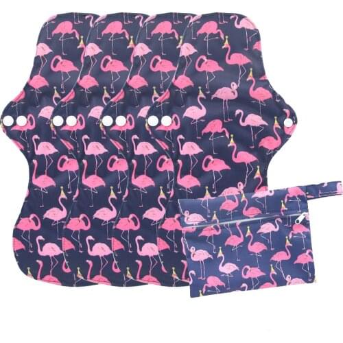 4pcs Extra Large Reusable Organic Bamboo Menstrual Pads Heavy Flow Sanitary Pads Washable Mama Sanitary Towel Pad With 1 Wet Bag