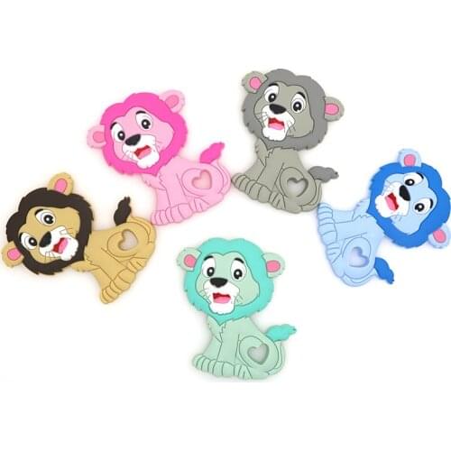 Kovict 5/10pcs lion Silicone Baby Teether rodent Baby Teething Toys Chewable Animal Shape Baby Products Nursing Gift