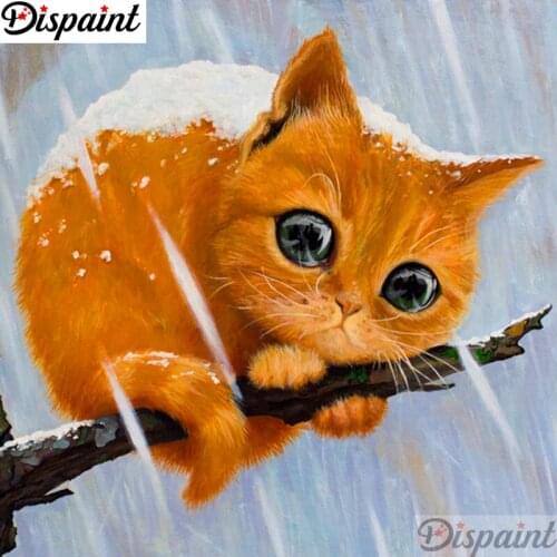 Dispaint Full Square/Round Drill 5D DIY Diamond Painting "Animal cat scenery" 3D Embroidery Cross Stitch 5D Home Decor A11772