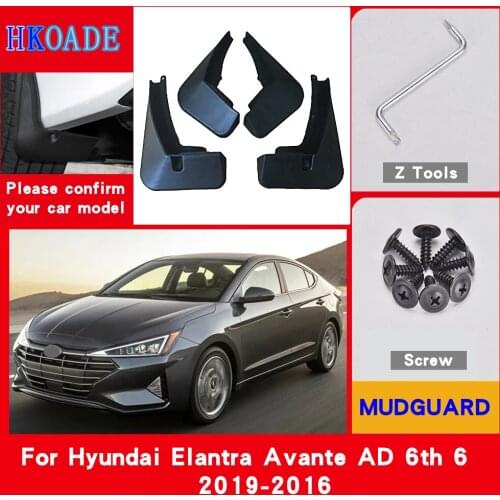 Car Mud Flaps For Hyundai Elantra Avante AD 6th 6 2019-2016 Mudguards Splash Guards Fender Mudflaps Car Fender Accessories