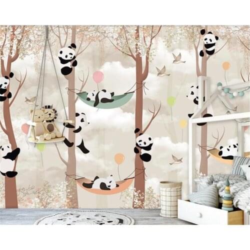 Bacal Custom 3D wallpaper photos cartoon panda tree childrens room kindergarten background walls decor mural 3d wallpapers huda