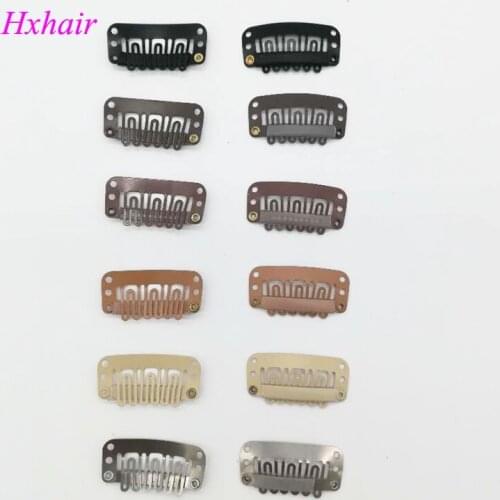 Freeshipping - 500pcs 32mm Wigs Snap Clips / Toupee Snap Clips for Hair Extension / Weft Hair Extensions