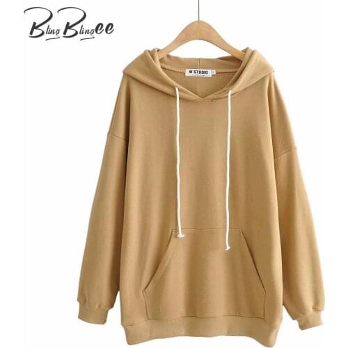 BlingBlingee Za 2021 Autumn Woman Casual Traf Hoodies Drop Shoulder Pocket Front Loose Hooded Sweatshirts Long Hoody Pullovers