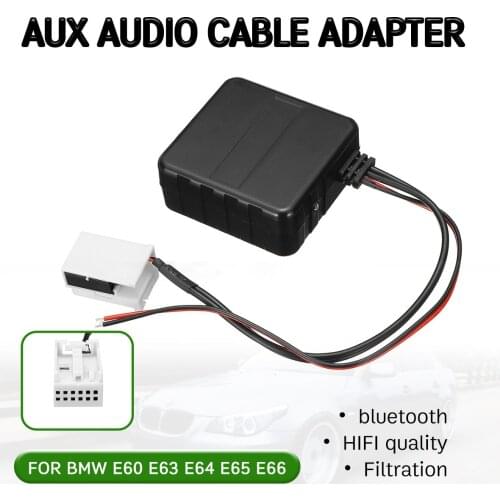Bluetooth Aux Receiver Cable Adapter Hifi Quality for BMW E60 E63 E64 E65 E66 E81 E82 E87 E70 E90 E91 E92 for 12 Pin Head Unit