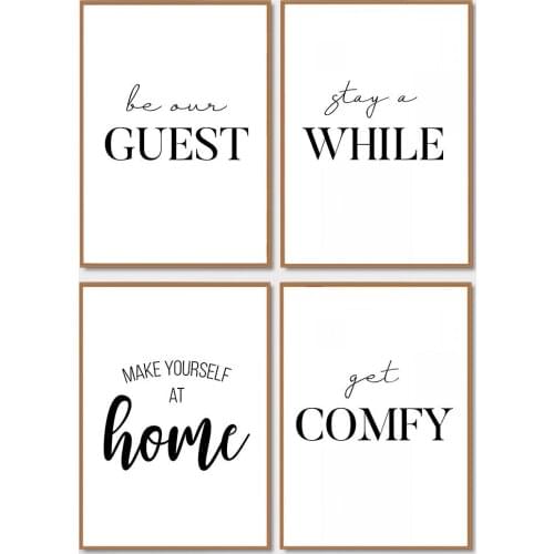 Letter Poster Black White Minimalist Wall Art Canvas Print Painting Quote Decorative Picture Simple Style Home Decor Unframe