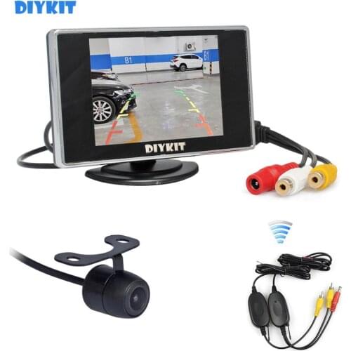 DIYKIT Wireless 3.5 inch TFT LCD Car Monitor Rear View Camera Kit Reversing Camera Parking Assistance System