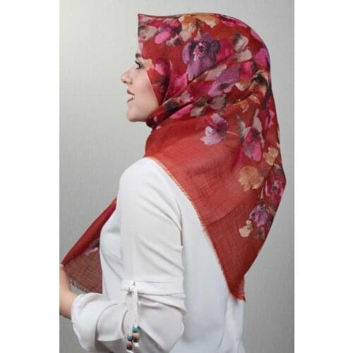 ERİPEK SHİNE PATTERNED SILVERY LINEN SCARF-DESEN-05-AVAILABLE in