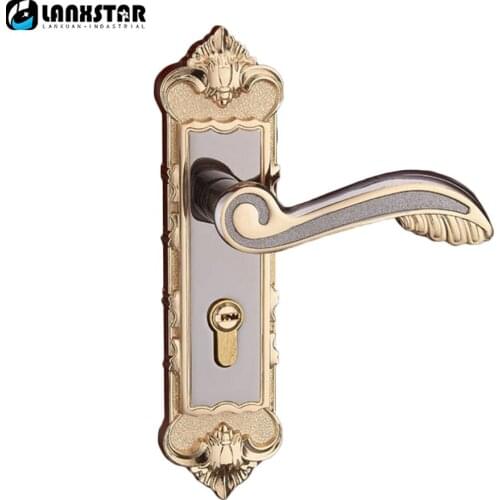 European Modern Interior Room Bedroom Door Handle Locks Amber White Solid Wood Door Lock Hardware Indoor Locks Bronze Mute Locks