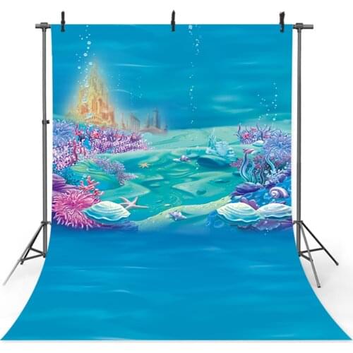 Mehofoto Under the Sea Backdrop for Photography Mermaid Theme Birthday Party Background for Photo Studio Computer Printed 153