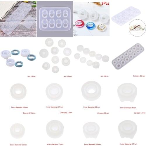 Resin Molds For Jewelry Rings Silicone Casting Molds DIY Handmade Rings Shape Silicone Epoxy Mold UV Resin Moulds Pendant Tool