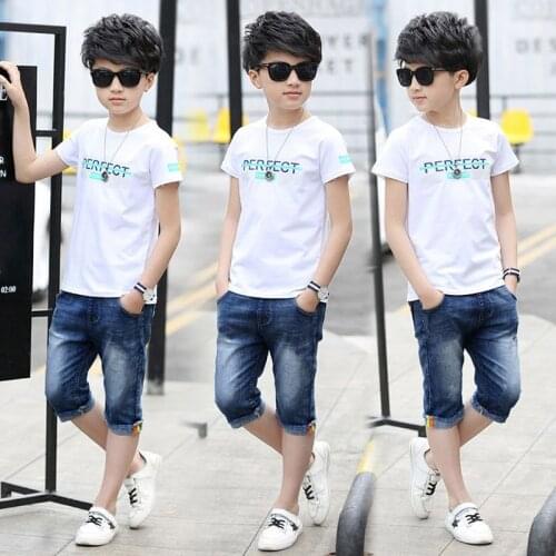 Sport Suits Teenage Summer Boys Clothing Sets Short Sleeve T Shirt & Pants Casual 3 4 5 6 7 8 9 10 12 13 Years Child Boy Clothes
