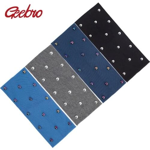 Geebro Brand Womens Flat Cotton Headband Fashion Silver Pearls Rhinestones Headbands for Girls Stretch Hair Band Turban Wrap