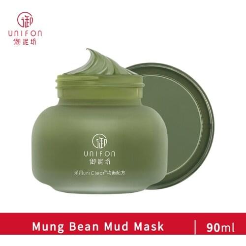 Unifon Mung Bean Clay Facial Mask Mud Reduce Acne Marks Shrinking Pores Oil Control Nourishing Deep Cleansing 90g
