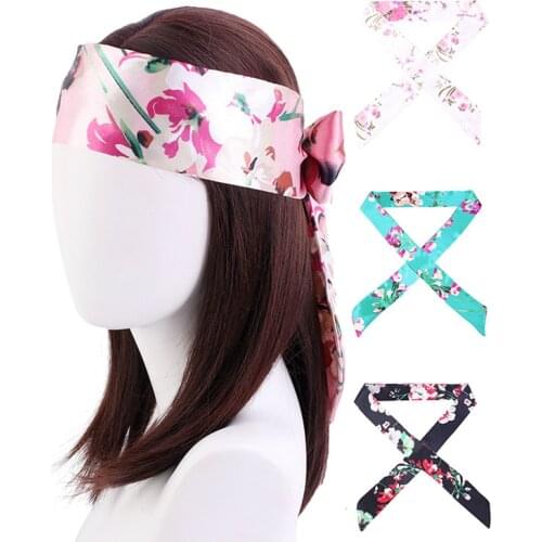 Multifunction Silky Hair Scarves Long Black Wine Satin Head Scarves Fashion Handbag Skinny Towel Elegant Hair Wraps Belt