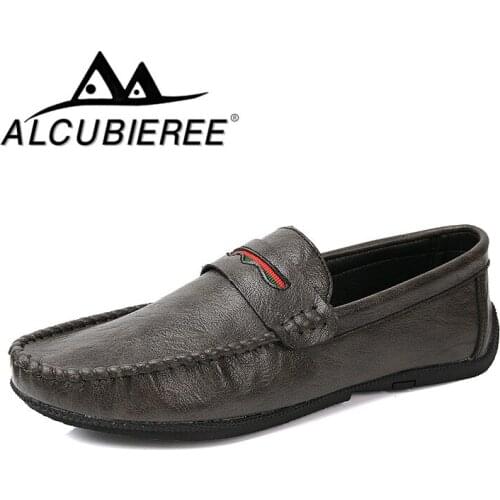 ALCUBIEREE NEW Autumn Mens Casual Loafers Comfortable Flat Driving Shoes Men Breathable Slip-On Moccasins Walking Footwear