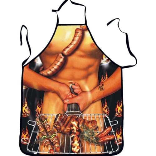 Male Grilled Sausages Avental Funny Cooking Apron Joke Dinner Kitchen Woman Men Funny Bar Party Apron Wedding Apron for men