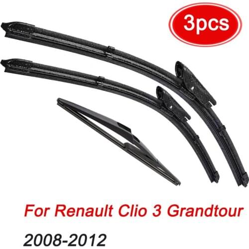 MIDOON Wiper Front & Rear Wiper Blades Set For Renault Clio 3 Grandtour 2008 - 2012 Windshield Windscreen Window 24"+16"+12"