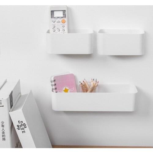Wall-mounted Cosmetic Storage Punch-free Self-adhesive Bathroom Storage Rack Plastic Cosmetic Shelf Home Sundries Organizer
