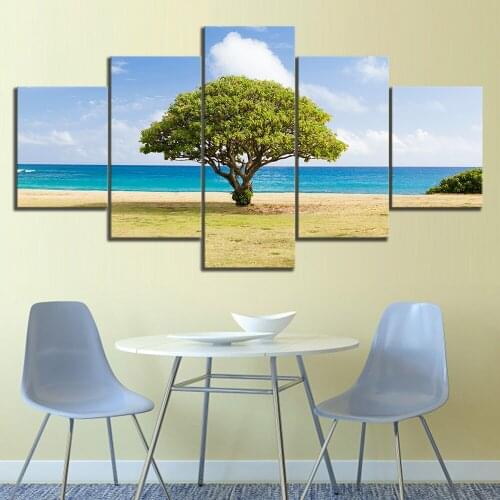 Wall Art Canvas Painting Canvas 5 Piece Landscape Big tree HD Print Painting Living Room Painting Modern Decor Picture Poster