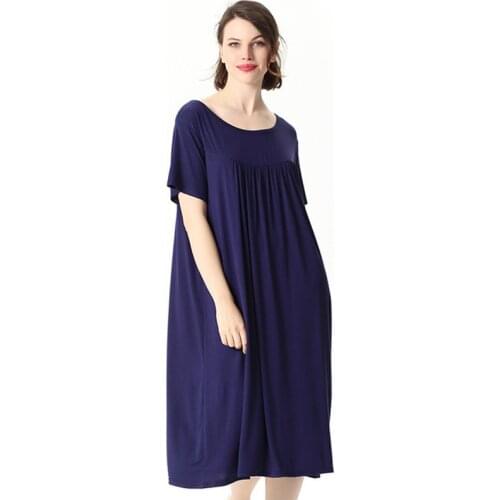 Nightgowns Plus Size 7XL Spring Summer Women Comfortable Nightdress Short Sleeve Nightshirt Home Dress Loose pijamas new 2020