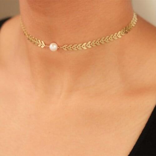 New Fashion Airplane Shape Necklace For Women Personality Simple Clavicle Pearl Necklace Clothing Accessory Necklace Jewelry