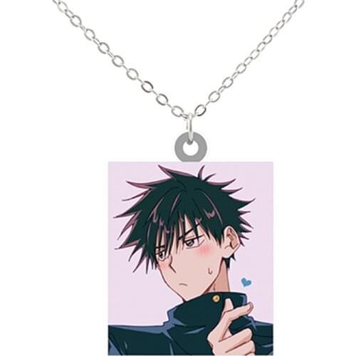 Cartoon Anime Jujutsu Kaisen Epoxy Chain Necklaces 2021 New Trendy Acrylic Small Jewelry Pendants For Boys Party