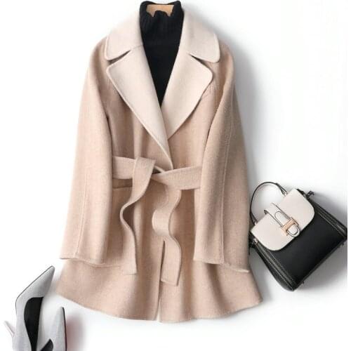 Korean Wool Coat Women 2020 New Autumn Winter Casual Fashion Streetwear Solid Outerwear Female Coats Casaco Feminino WPY1893