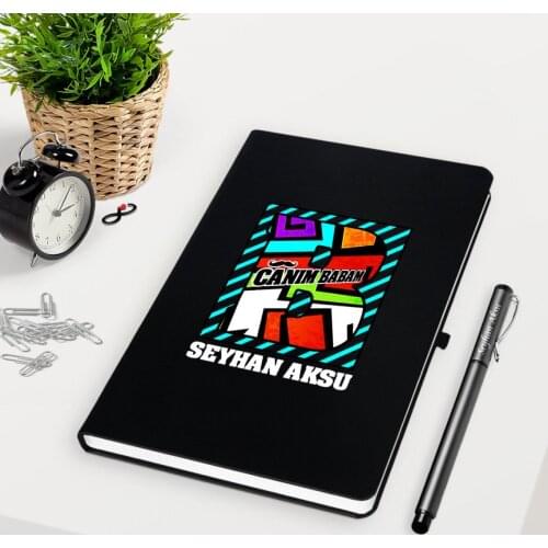 Personalized Dear Dad Black Notebook Pen Seti-3