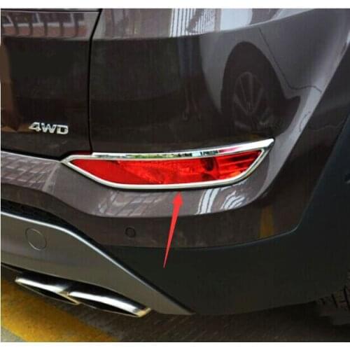 FIT FOR Hyundai TUCSON TL 2015 2016 CHROME REAR REFLECTOR FOG LIGHT LAMP COVER DECORATION BEZEL TRIM STYLING BUMPER GARNISH