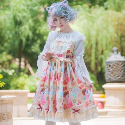 Daily Cute Print Lolita Dress Vintage Court Princess Style Party Vestidos Cos Loli Tea Party Kawa Elorita Harajuku Dress
