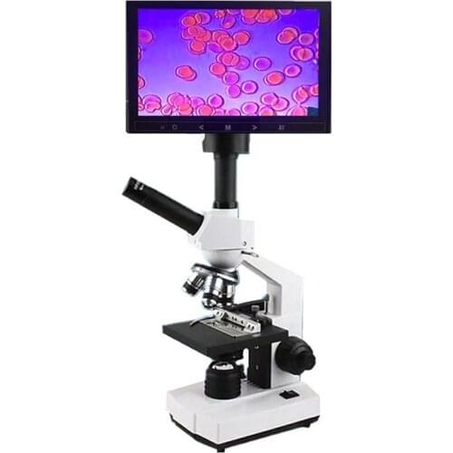 Professional Mites Sperm biological Lab Digital Microscope Led + electronic eyepiece + 7-inch LCD screen