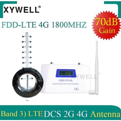 New!!FDD 4G Cellular Signal Repeater GSM 1800 MHz Band 3 LCD Display 70dB Gain 4G DCS LTE 1800 Mobile Phone Booster 4G Amplifier