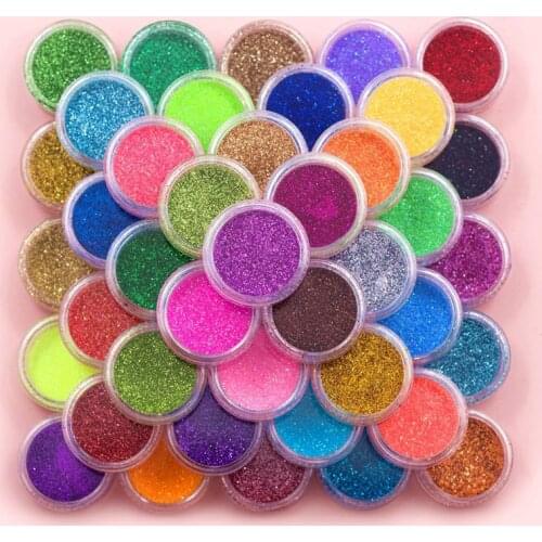 45 Pcs/Set Sugar Nail Glitter Powder Dust Manicure Nail Art Decoration Fine Acrylic Powder Chrome Pigment DIY Nails Salon 90g