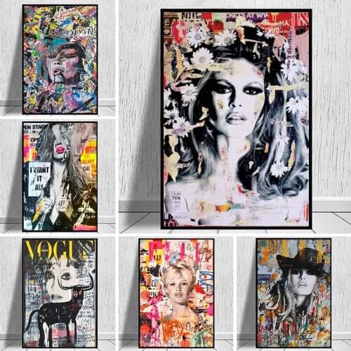 Self-adhesive Wall Stickers Graffiti Art Celebrity Women Portrait Pop Art Celebrity Posters Wall Art Pictures Home Decoration