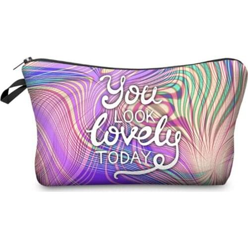 Cosmetic Bag Letter YOU LOOK LOVELY TODAY 3D Printing Makeup Bag Necessaries For Travelling Storage Makeup Dropshipping
