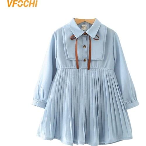 VFOCHI 2020 New Girl Dresses Summer Casual Girls Clothes Long Sleeve Chiffon Baby Girls Dress Fashion Kids Dresses For Girls