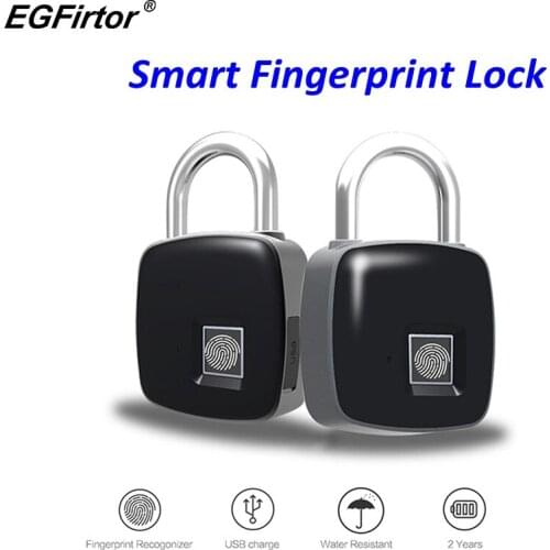 2Pc Independent Fingerprint Padlock Lock Access Control System Biometric Fingerpinter Anti-Theft Padlock Door Lock