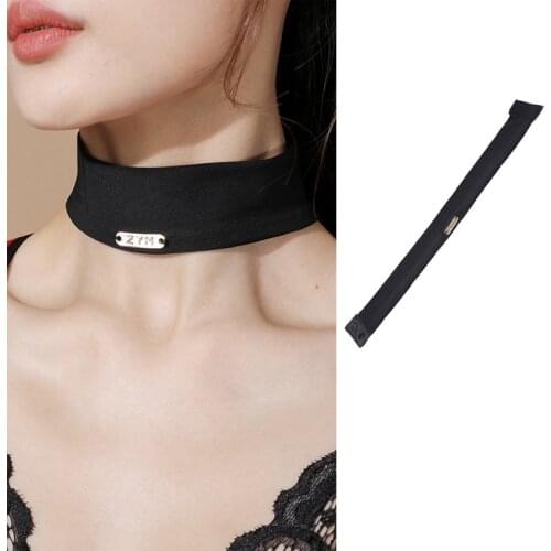 Latin Dance Accessories ZYM Letters Necklet Black Stretch Neck Collar With Logo Women Latin Dance Costume Collocation DNV14295