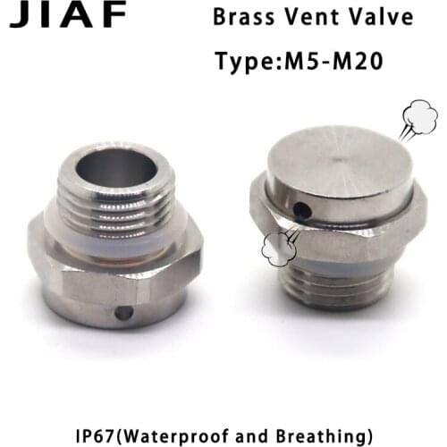 1PCS Brassl Waterproof Air Vent Valve M16 M20 M8 Screw In Protective Vent Plug M12 E-PTFE Metal Breather Vent Valve
