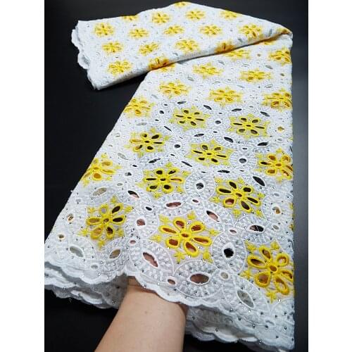 100% Cotton AfricanLace Fabric 2021 High Quality Swiss Voile In Switzerland Lace Fabric Dry Nigerian Lace Fabric For Party Dress