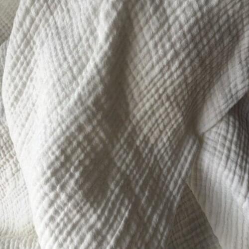 Natural 100% Cotton double Gauze Soft Fabric 140 cm 55'' width 125 gsm baby blanket sewing fabric 100 meters wholesale CD02