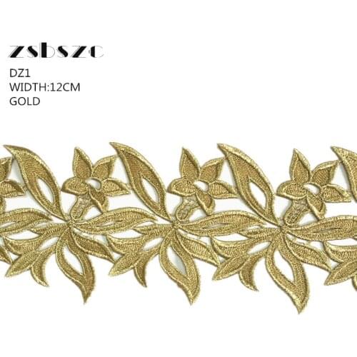 12CM Width 5Yards Colorful Flower Floral Lace Fabric Sewing Trim Wedding Dress Applique Lace Patch