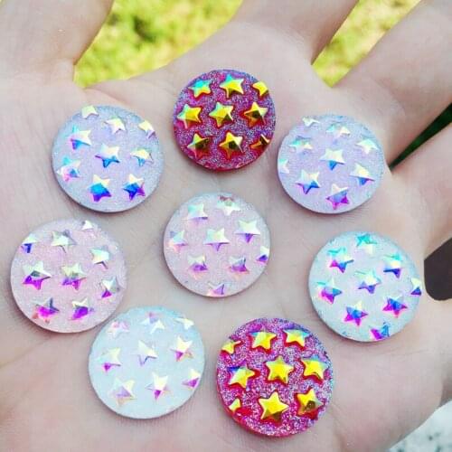 20pcs 20mm Sew On Rhinestones applique Flatback Sewing Beads Loose Stone For Women Dress Mixed color, random delivery-B76A