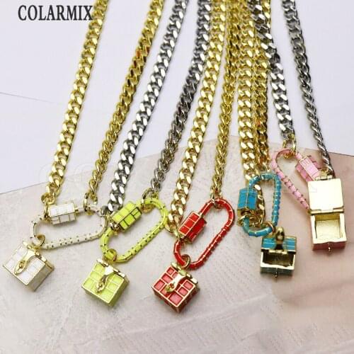 4 Strands Fashion Geometric pendant Necklace metal Chain jewelry necklace for women Mix color pendants accessories 6238