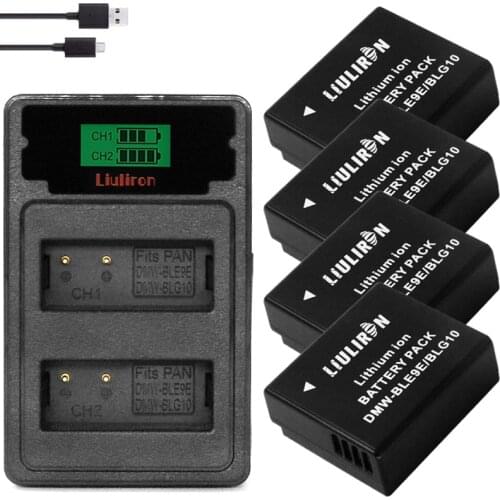 4x DMW-BLG10 DMW BLG10 BLG10e BP-DC15 BPDC15 Camera Battery +LCD Charger for Panasonic LUMIX GF5 GF6 GX7 LX100 GX80 GX85