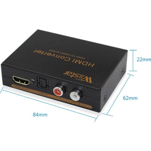 5pcs HDMI to HDMI &R/L& Spdif Audio Support 2.1/5.1CH Audio Video Extractor Splitter Converter Adapter Connector
