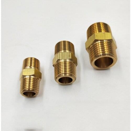 5Pieces/Lot) 1/8" 1/4" 3/8" 1/2"BSPT Male Thread Pipe Connector Brass Pipe Fitting Hose Connector