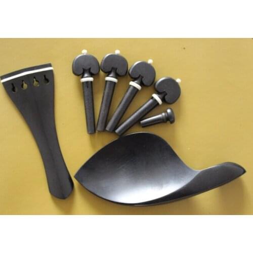 Violin accessories ebony with ox bone accessories shaft, chin rest, string board, tail post full set of accessories