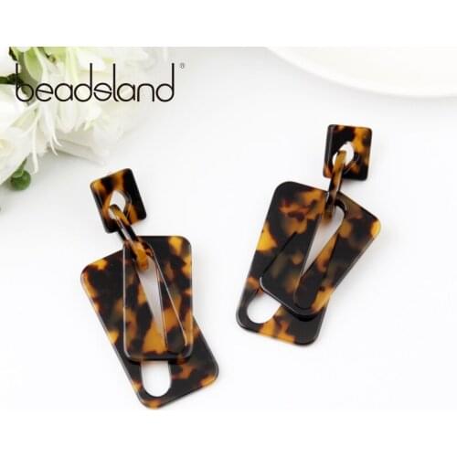 Beadsland Acetic Acrylic Drop Earrings Hollow Rectangle Design Fashion Ethnic Woman Girl Party Festival Hot Sell Gift 40407